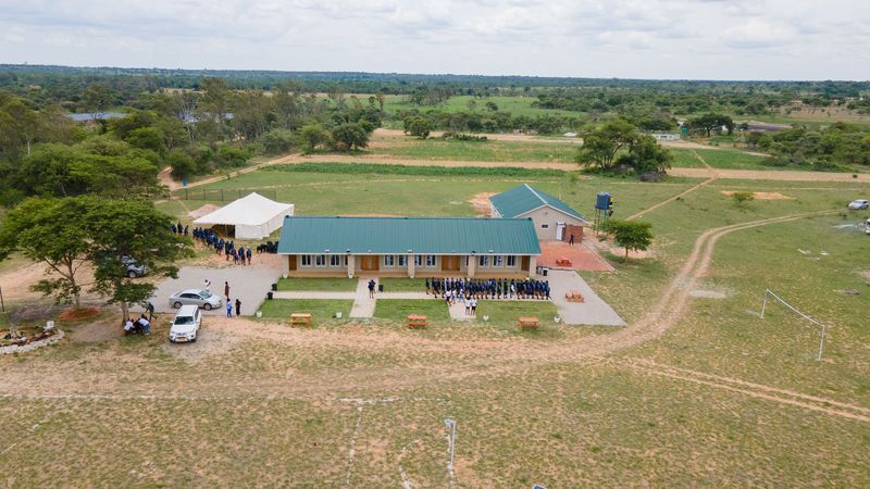 Wide view of the original Chegutu school building and grounds
