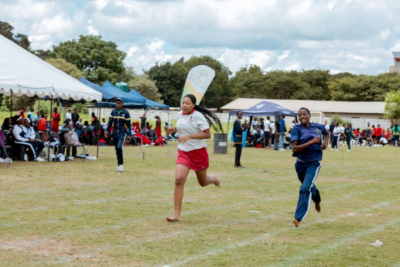 Learners participating in a school sports day race